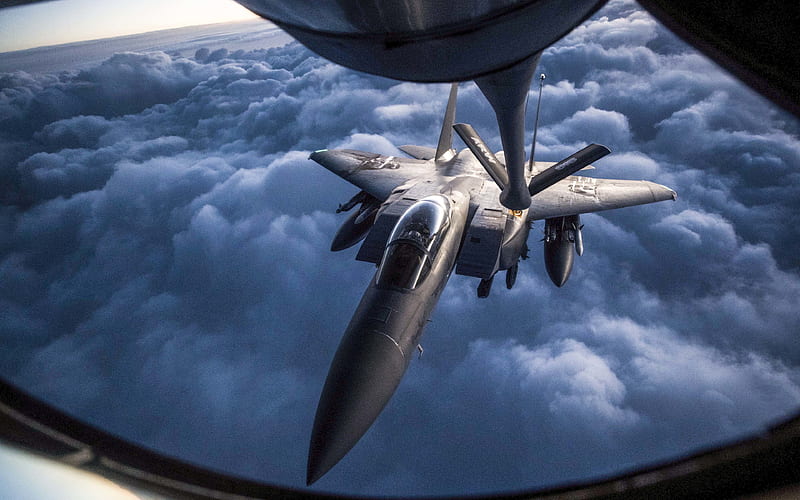 McDonnell Douglas F-15 Eagle, refueling, NATO, fighter, combat aircraft, McDonnell Douglas, HD wallpaper