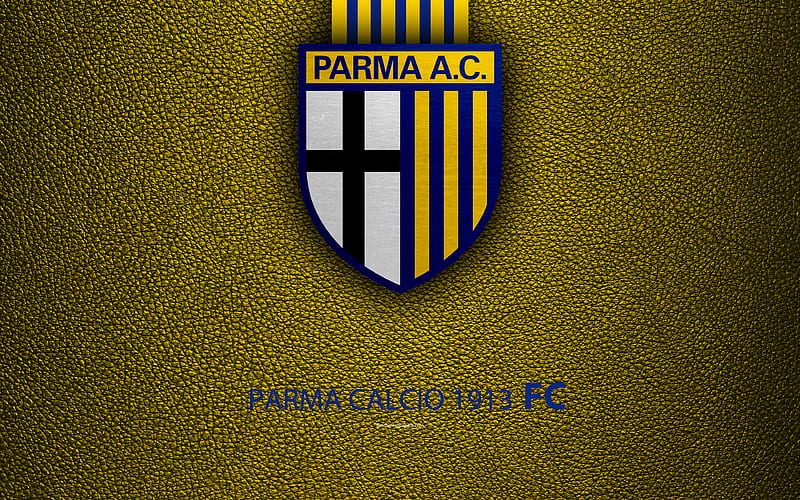 Parma Calcio 1913, FC Italian football club, logo, Parma, Italy, Serie B, leather texture, football, Italian Football Championships, HD wallpaper