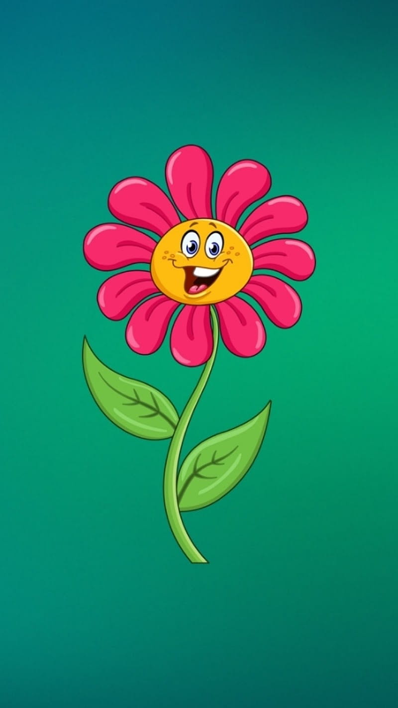 Cartoon Flower Pink Flower Cartoon HD phone wallpaper  Pxfuel