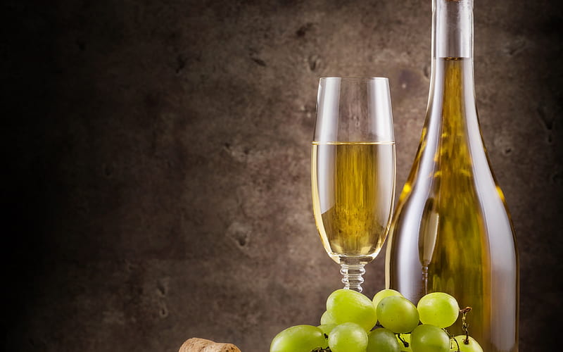 White wine, grapes, wine cellar, white grapes, fruit, HD wallpaper