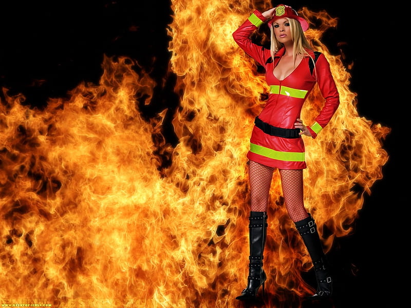 sexy girl fireman, sexy-girl-fireman, HD wallpaper