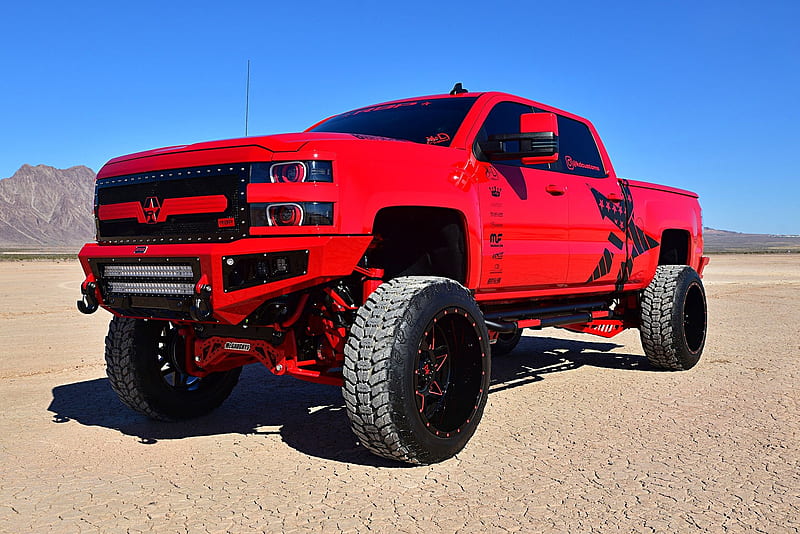 ’16 Chevrolet 2500, Red, GM, Lifted, Truck, HD wallpaper