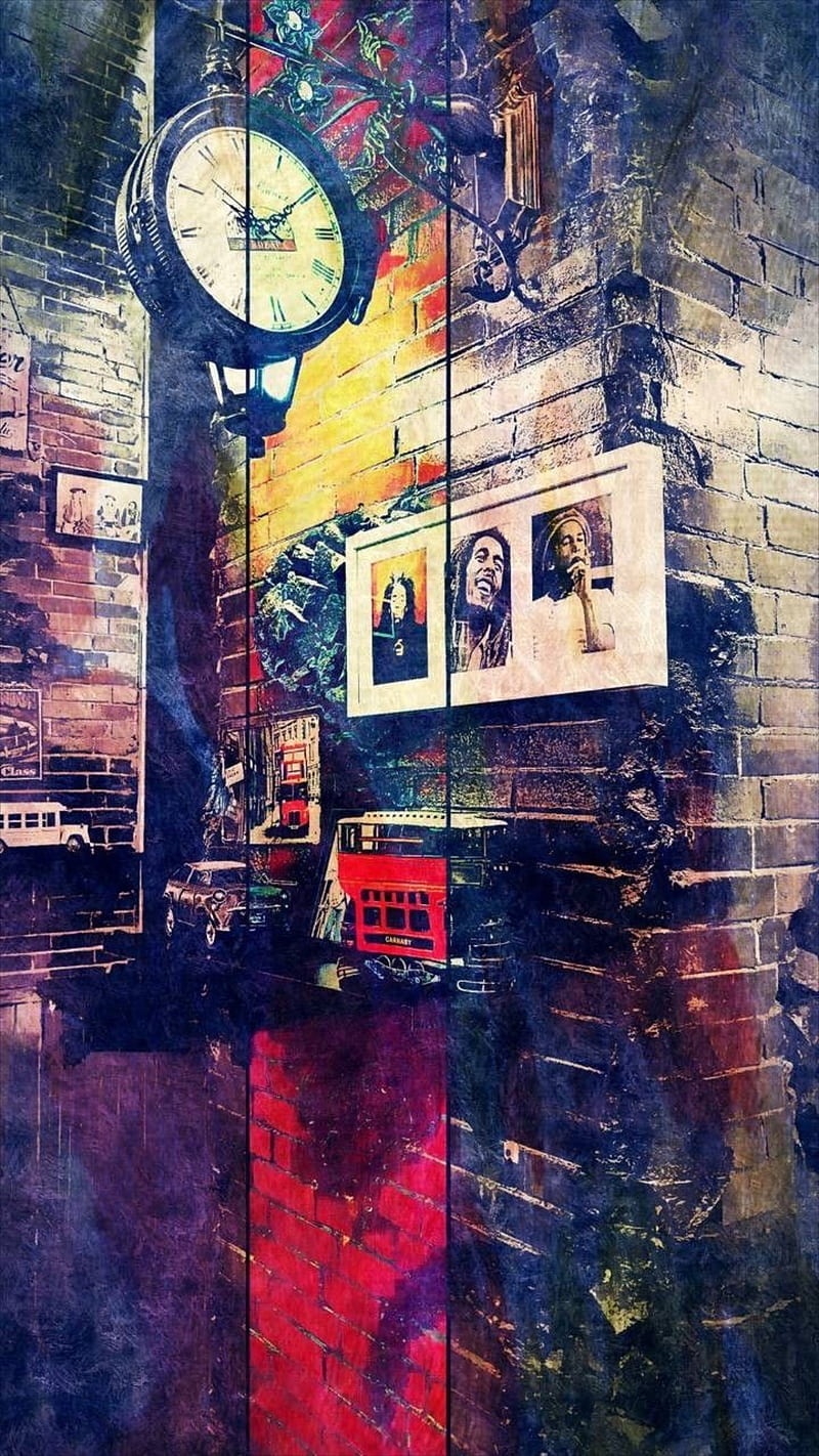 Bob Marley, brick, jamaica, posters, singer, time, wall, HD phone wallpaper