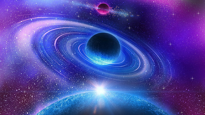Colorful Solar System Digital Art, HD wallpaper