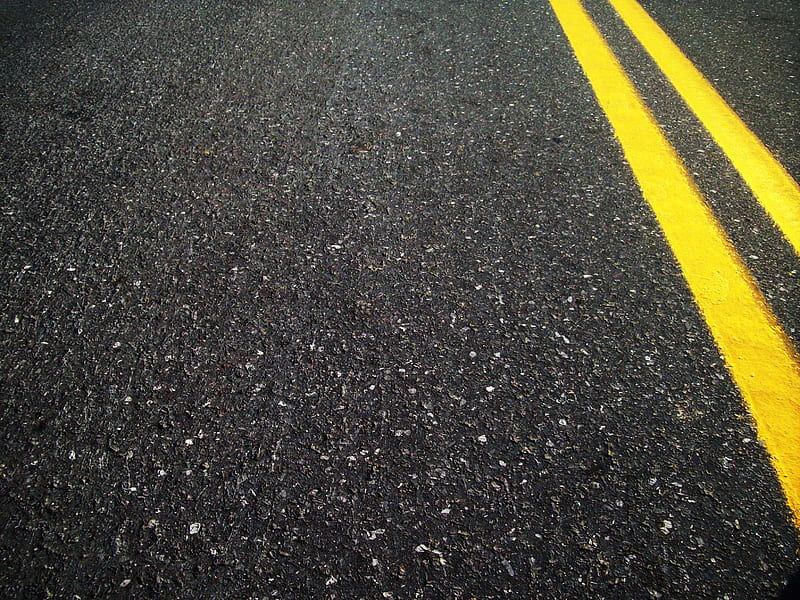 Yellow Lines, asphalt, line, ground, yellow, road, HD wallpaper