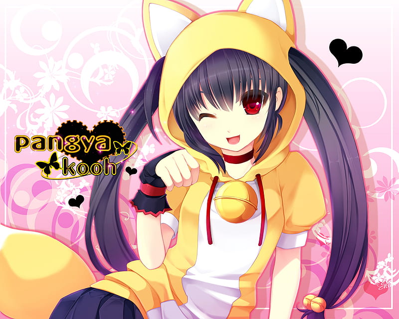 Pangya, suit, girl, bell, cat, HD wallpaper