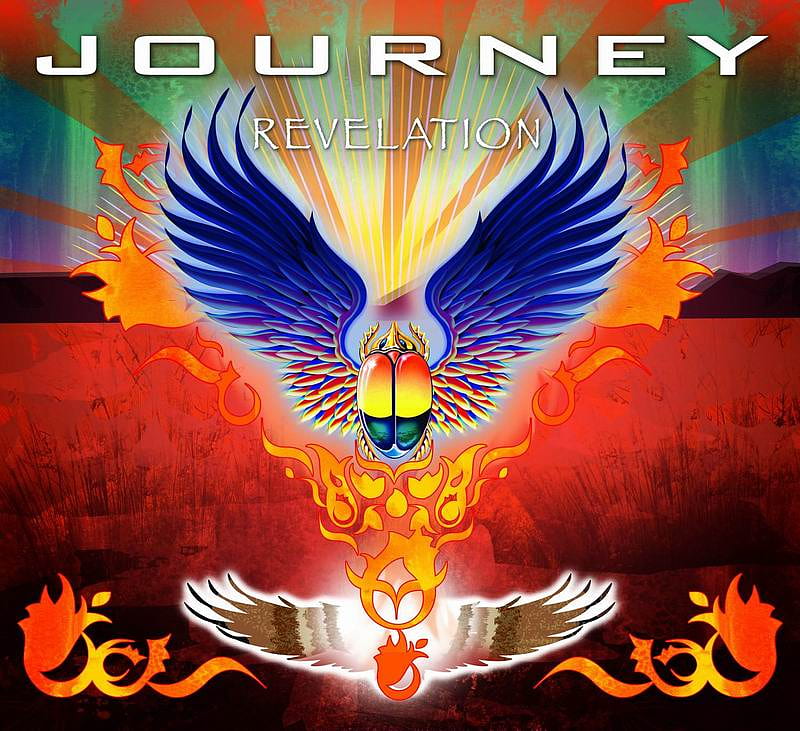 Journey band, powerful, colorful, fire, wings, heart, light, HD wallpaper