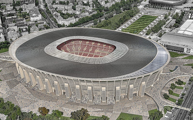 Puskas Arena, football stadium, Budapest, Hungary, sports arena, Euro 2020 stadiums, Hungarian stadiums, HD wallpaper