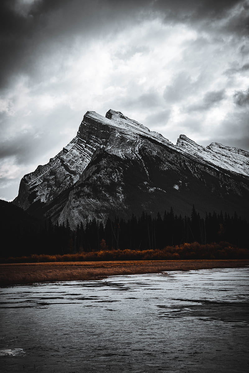mountains, rocks, peak, lake, HD phone wallpaper