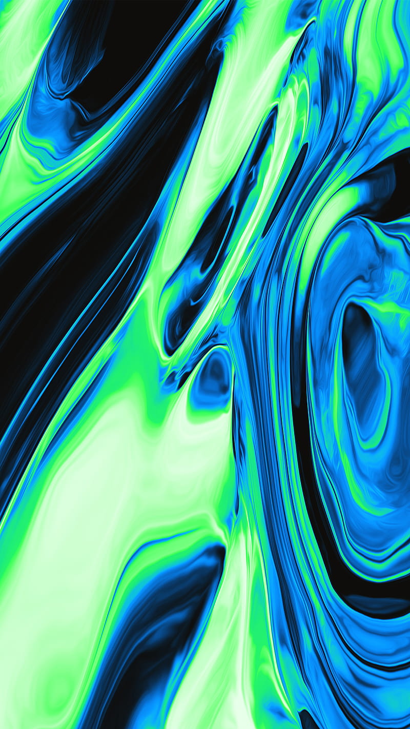 Fluid 16, Dorian, abstract, abstraction, aesthetic, black, blue, colorful, digital, graphic, green, painting, psicodelia, trippy, vaporwave, HD phone wallpaper