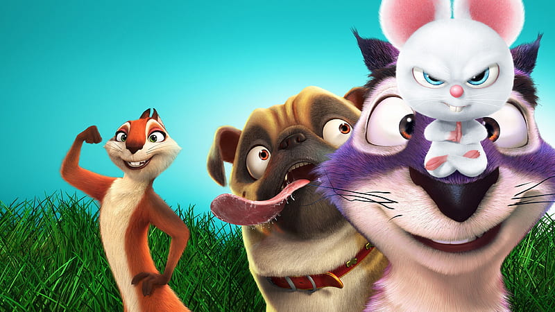 The Nut Job 2, Nutty by Nature, all the characters, pug, rabbit, squirrel,  HD wallpaper | Peakpx