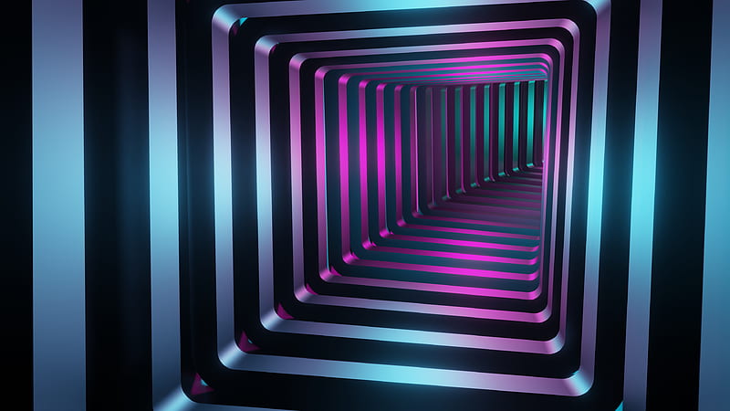 Square 3D Tunnel, HD wallpaper