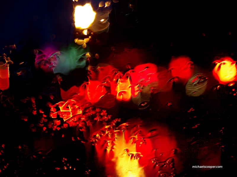 Rain on the Windshield, abstract graphy, bright colors, closeup, contrast, rain, abstract, windshield, HD wallpaper