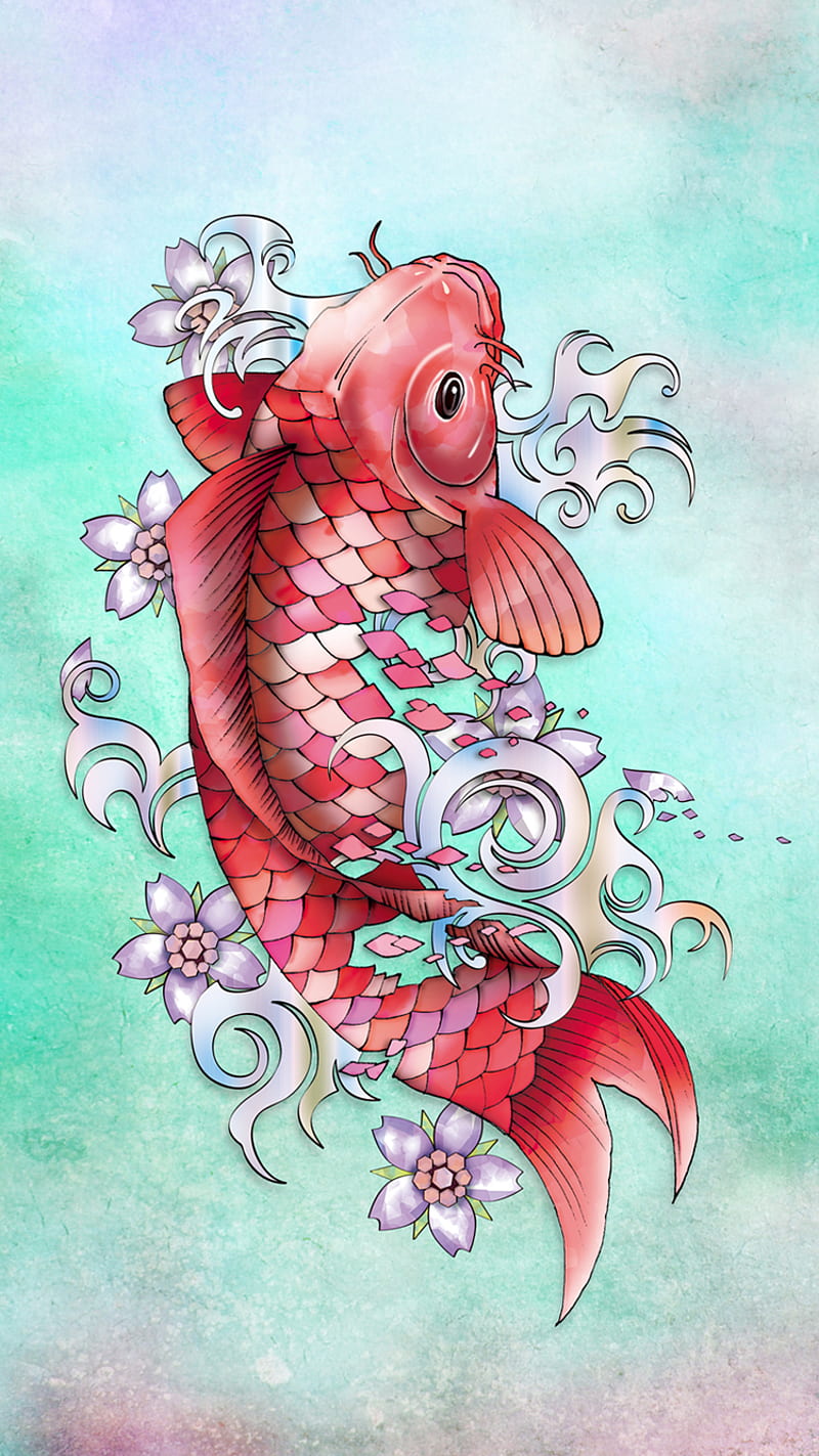 Garnet Koi Fish, carp, japan, jewel, koifish, HD phone wallpaper