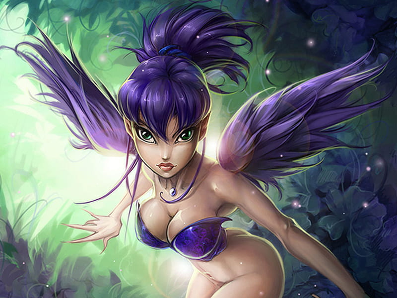 Fairy Girl Cyberpunk Style Desktop Wallpaper - Fairy Girl Wallpaper