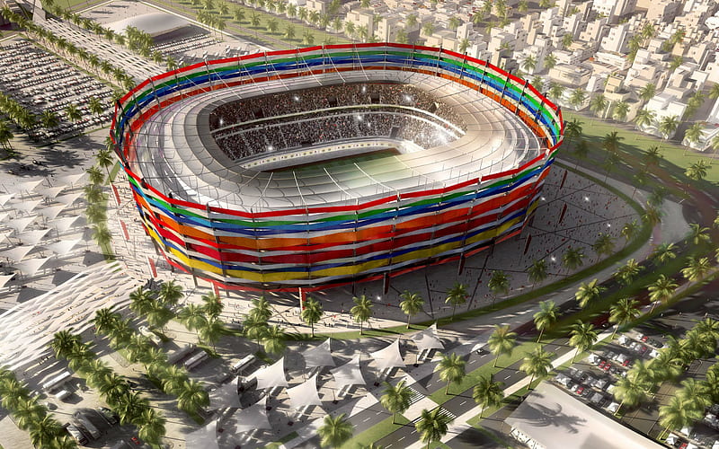 Thani bin Jassim Stadium, Qatar Stars League, Al-Gharafa Stadium, football stadium, soccer, Qatari stadiums, Qatar, Al Gharafa FC, HD wallpaper