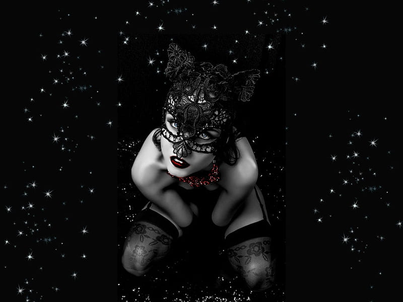 Wild Cat, etheral women, color on black, women are special, masking you to join, womens wardrobe, female trendsetters, album, the WOW factor, grandma gingerbread, Lust N Darkness, HD wallpaper