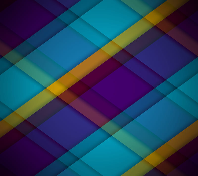 New Plaid Design, blue, colorful, diagonal, purple, squares, yellow, HD wallpaper