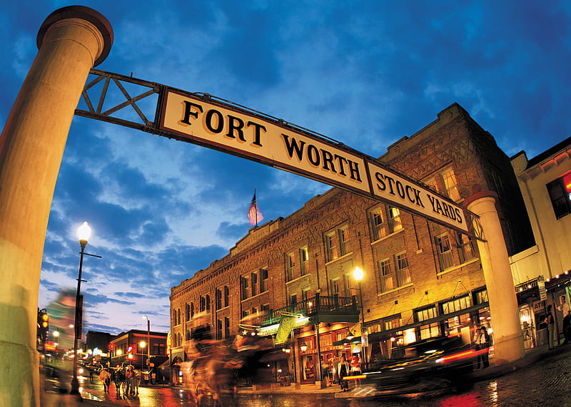 Fort Worth National Historic Stockyards, city, fort worth, bulidings, cowtown, historic, HD wallpaper