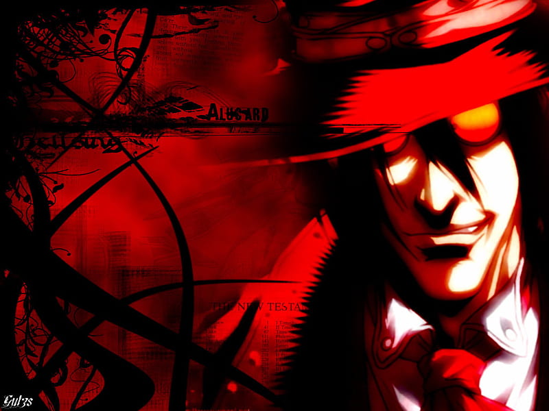 Wallpaper cross, characters, vampire, Hellsing, red eyes, pentagram,  madness, Alucard for mobile and desktop, section сёнэн, resolution  1920x1080 - download