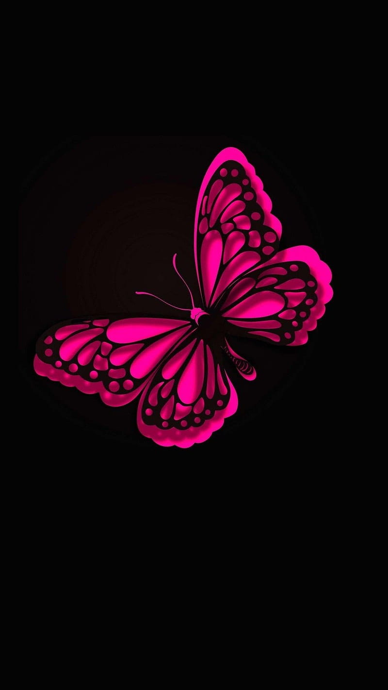 BUTTERFLY , pink, iphone, HD phone wallpaper