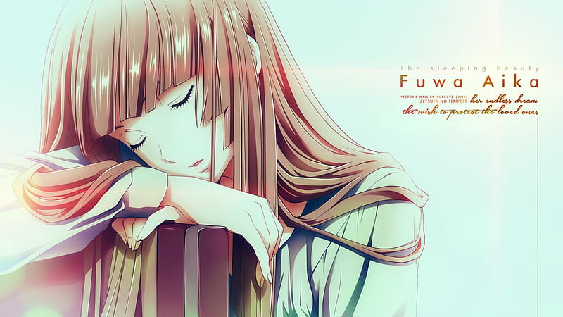 Fuwa Aika, witch, aika, sleep, girl, anime, long hair, HD wallpaper