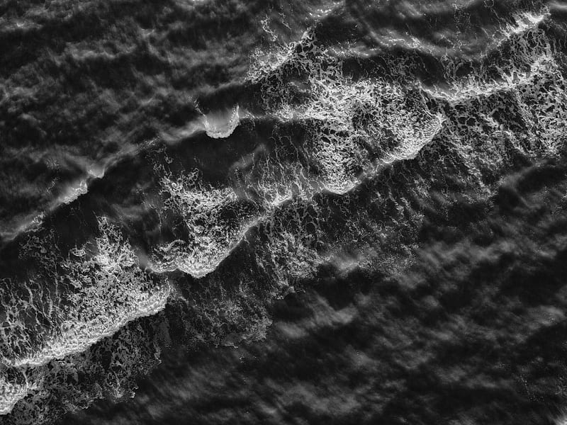 White and Black Sea Waves, HD wallpaper