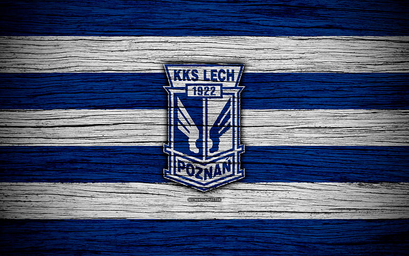 Lech Poznan Ekstraklasa, wooden texture, football, Poland, Lech Poznan FC, soccer, football club, FC Lech Poznan, HD wallpaper