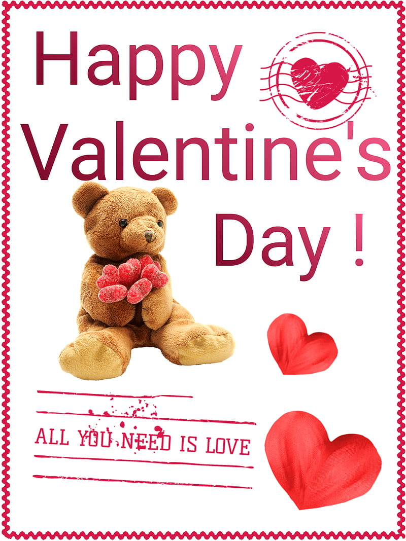 Valentines day, bear, friend, happy, wishing, HD phone wallpaper ...