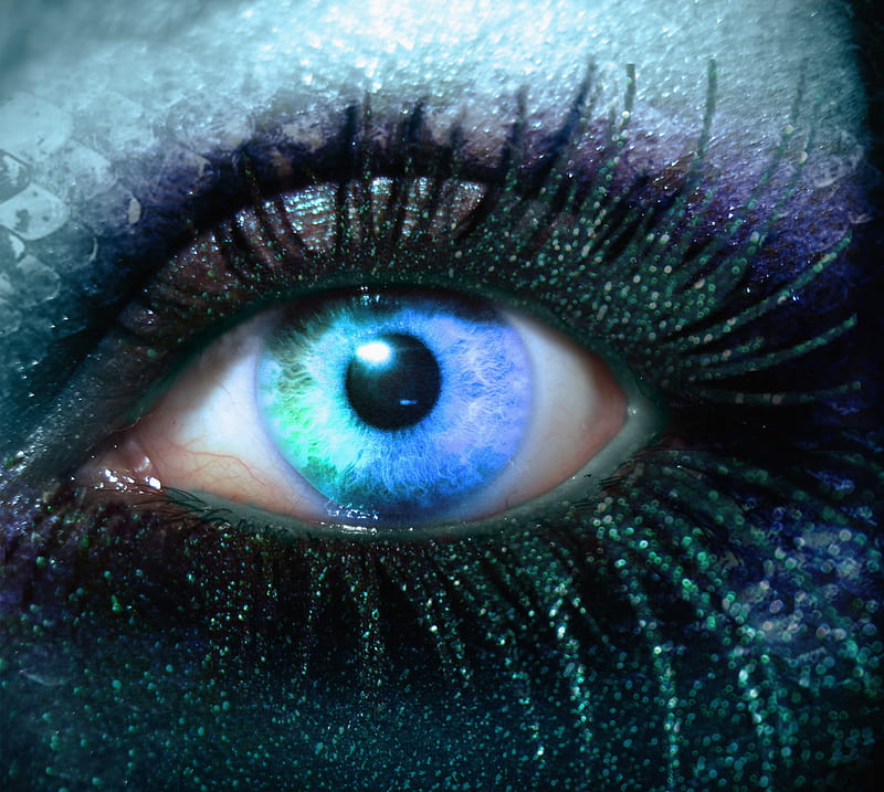 The Mermaids Eye, art, human, eye, glitter, HD wallpaper