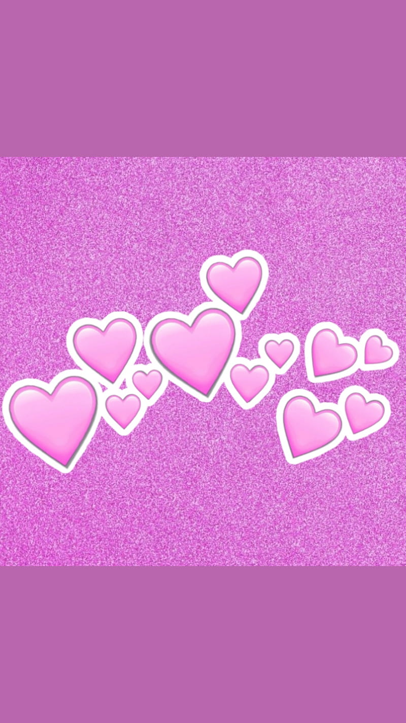 Purple hearts, love, pink, HD phone wallpaper