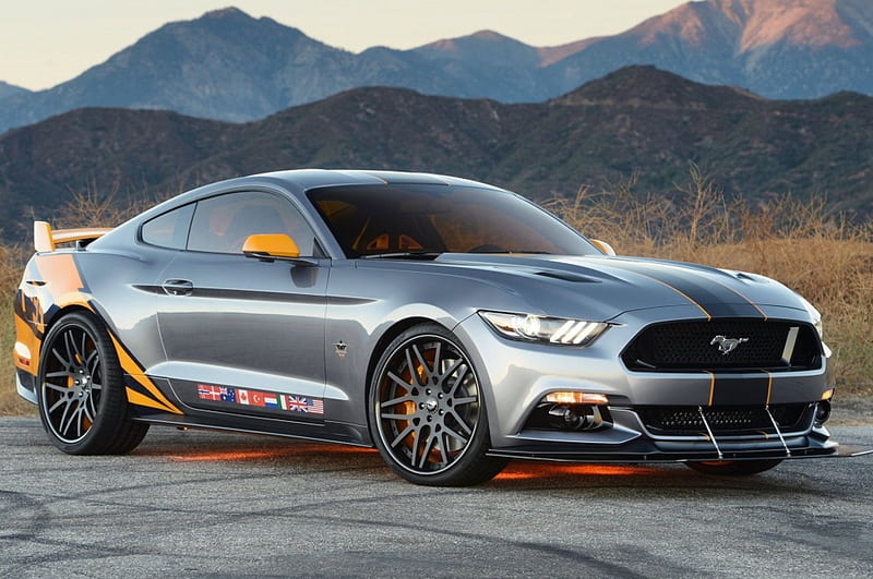 2015-Ford-Mustang, Stripe, Mustang, Custom, Gray, HD wallpaper