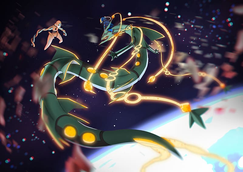 Pokémon, Video Game, Rayquaza (Pokémon), Deoxys (Pokemon), Mega Rayquaza (Pokémon), Pokémon: Omega Ruby And Alpha Sapphire, Pokémon Omega Ruby And Alpha Sapphire, HD wallpaper