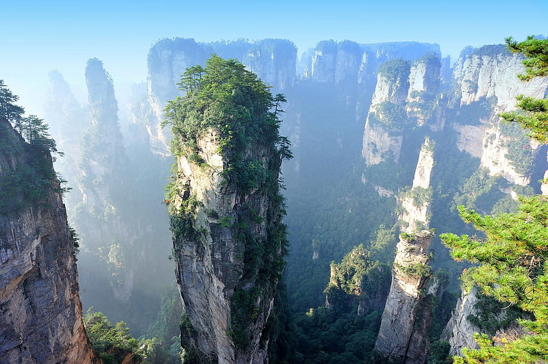 zhangjiajie national forest park, china, rock towers, Landscape, HD wallpaper
