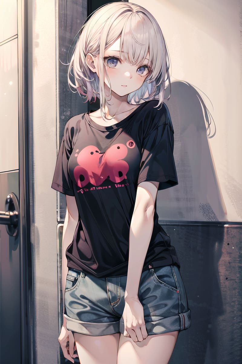 girl, pose, shorts, anime, HD phone wallpaper