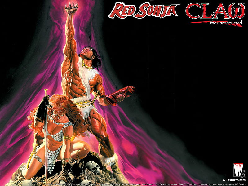 Red Sonja, female, comics, woman, heroes, claw, warrior, girl, lady, wildstorm, HD wallpaper