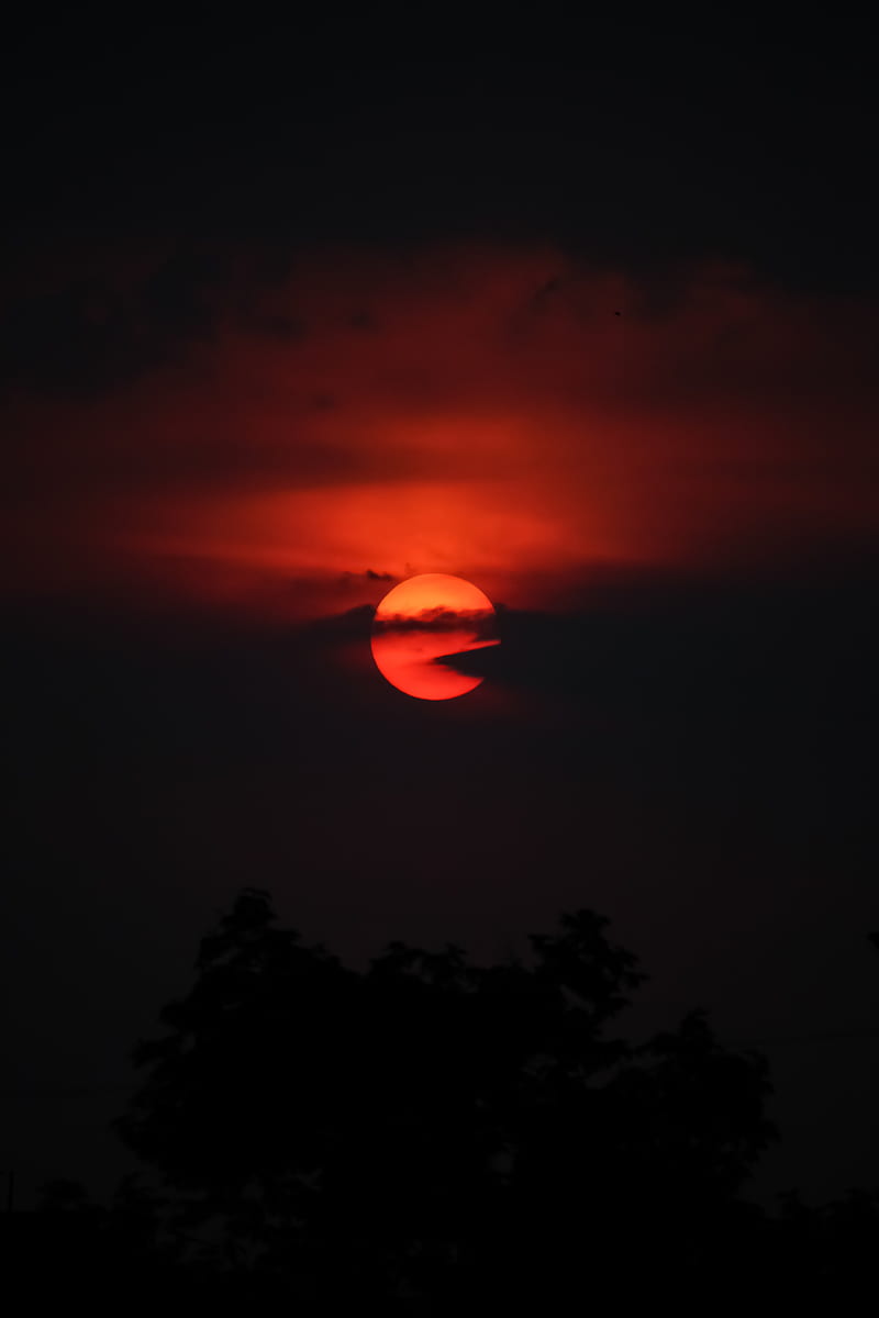 sun, sunset, sky, dark, HD phone wallpaper