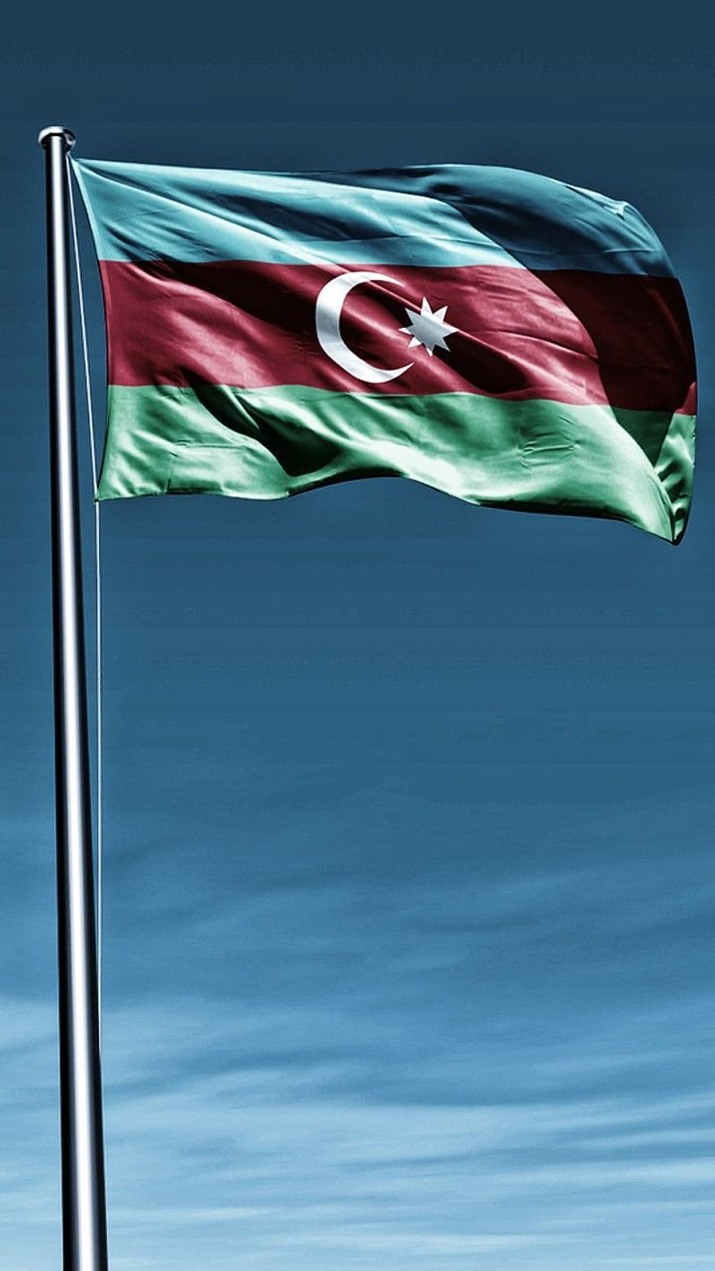 Azerbaijan Flag, flags, turk, HD phone wallpaper