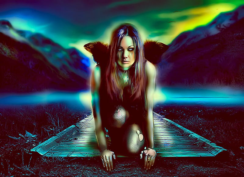 dark angel /pariah, dark angel, new girl, grass, beautiful day, best manipulation, epic, new forever, face, super, amazing manipultion, wings, epic , digital painting, birds, black, ripped tights, emotional art, cute, water, mountains, sad, angel wallaper, eyes, gorgeous girl , black wings, canada, world, superangel, russian girl, glow, gothic wings, fantasy , perfect, sexy russian girl, fantasy girl , sexy girl , woman, cold, goth girl2014, wild, coldness, ldness, serene art, loner, blue, feathers, cry, dark girl, female, goth girl, lake, russian in canada, dark, gothic wallaper, new , boardwalk, HD wallpaper