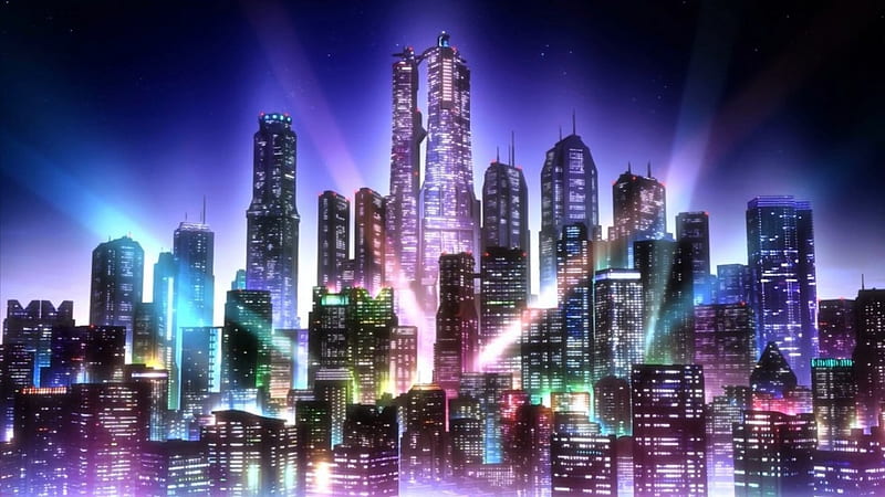 Anime City, Scenery, Anime, Light, Big, Lights, City, HD wallpaper | Peakpx