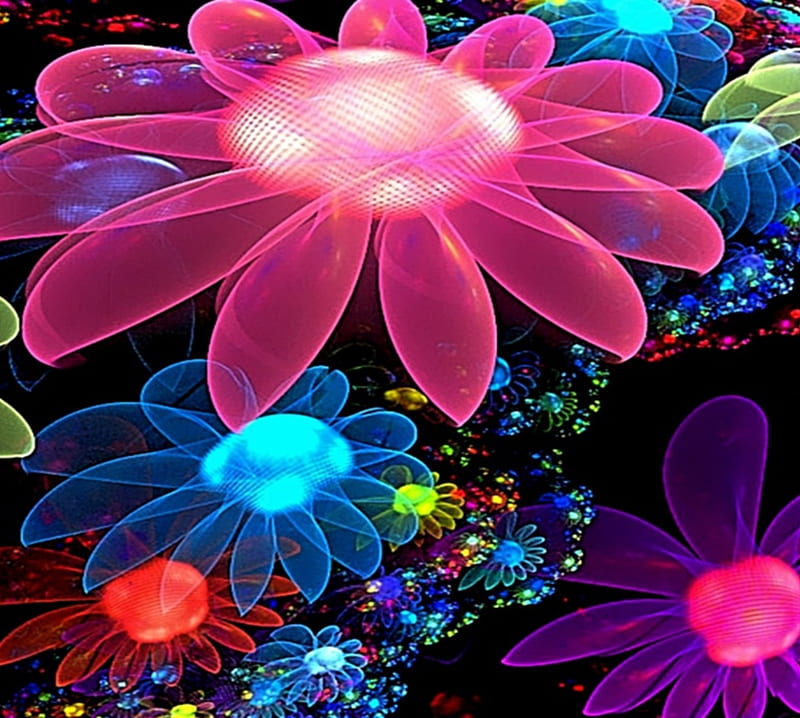 Fractal flowers, abstract, color, flower, latest samsung galaxy, HD ...