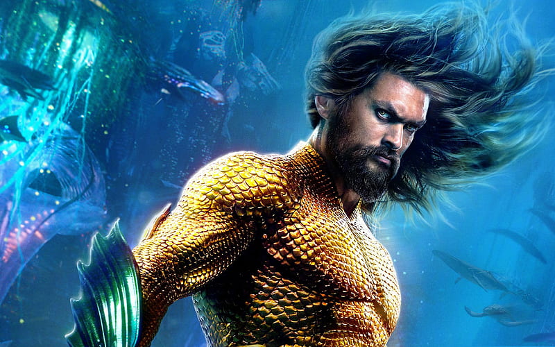 Aquaman, 2018, superhero, poster, promotional materials, new 2018 movies, Jason Momoa, HD wallpaper
