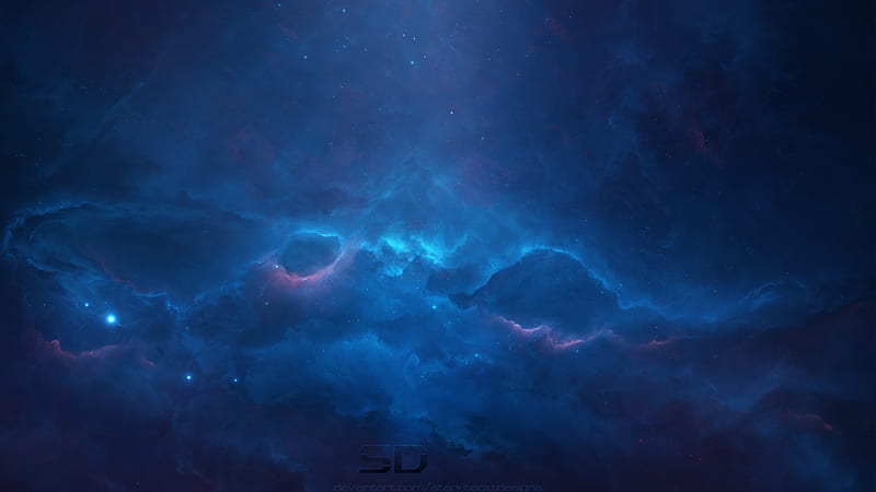 Atlantis Nebula, nebula, digital-universe, artist, artwork, digital-art, HD wallpaper