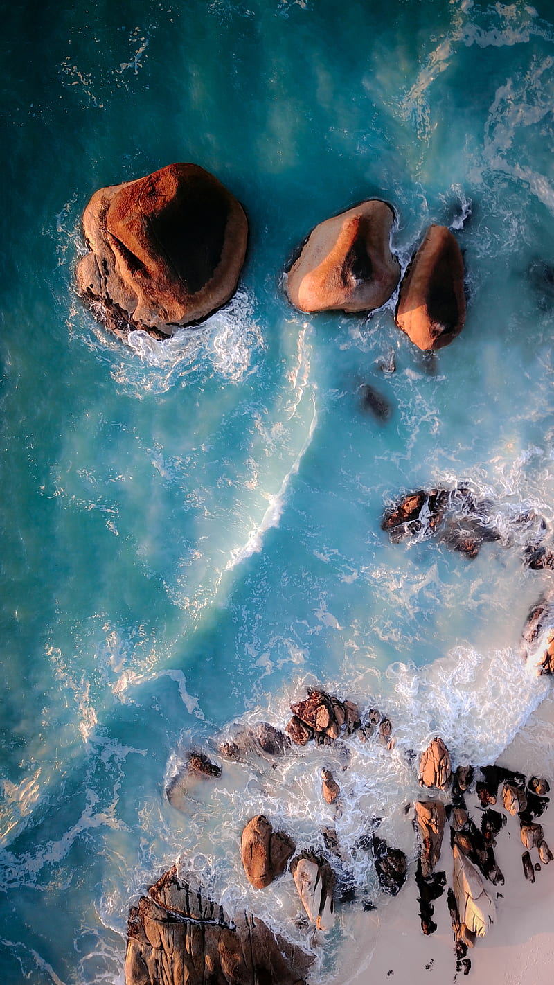 Rocky Ocean, Drone, Morne, rocks, south Africa, HD phone wallpaper ...