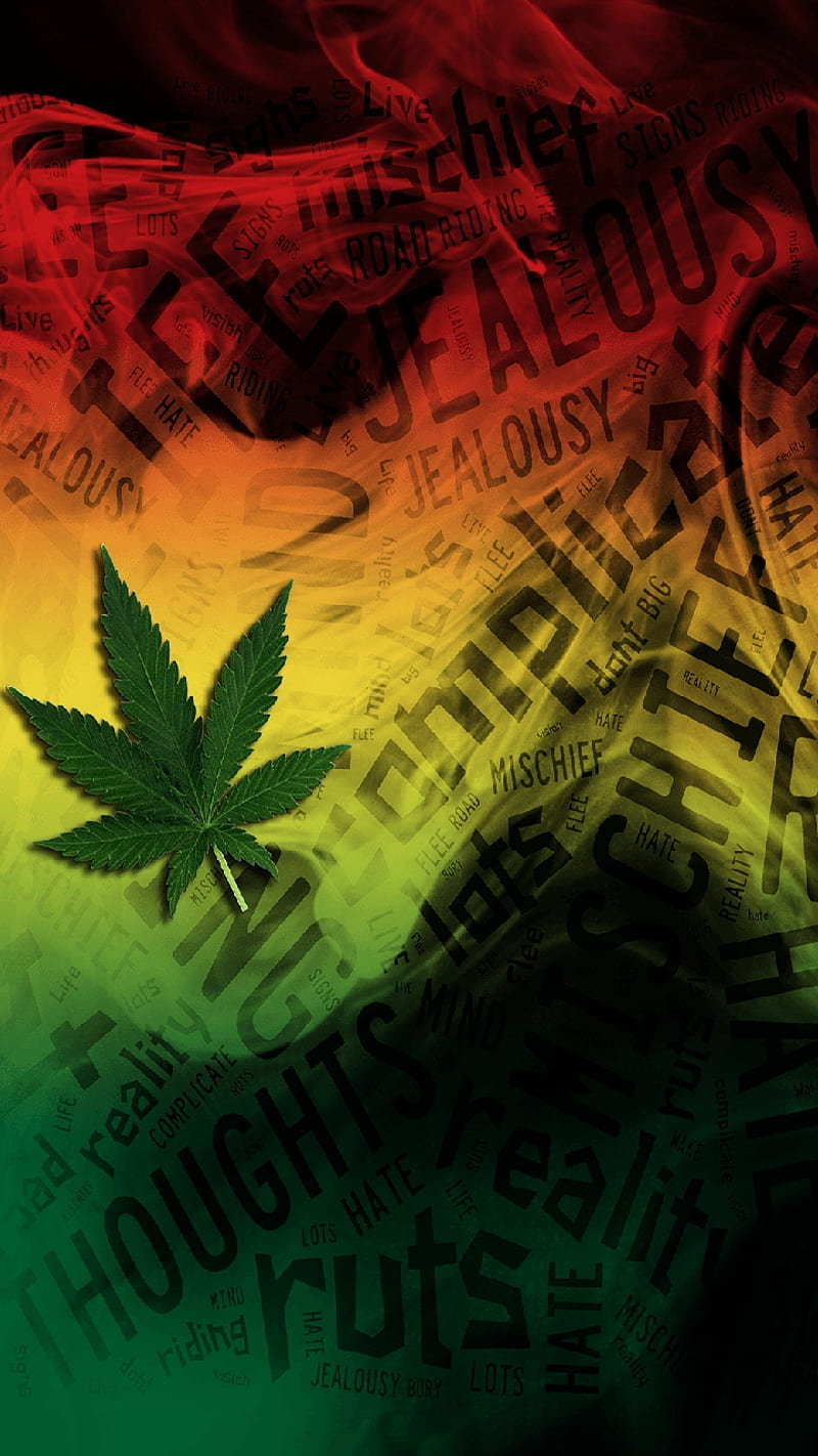 High there, marijuana, rasta, green, yellow, red, HD phone wallpaper