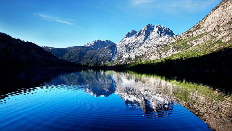 Mountain Lake at Evening, lakes, nature, mountains, other, HD wallpaper