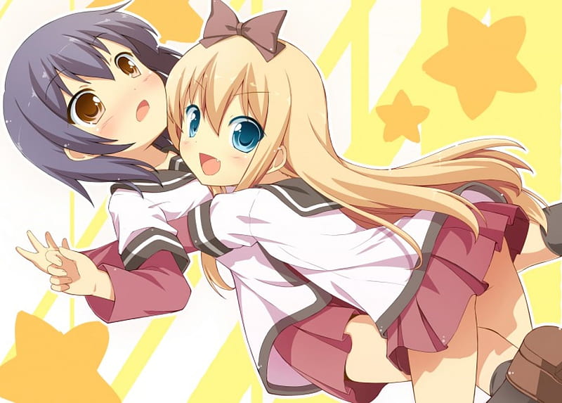 Anime, cute, hug, school uniform, HD wallpaper | Peakpx