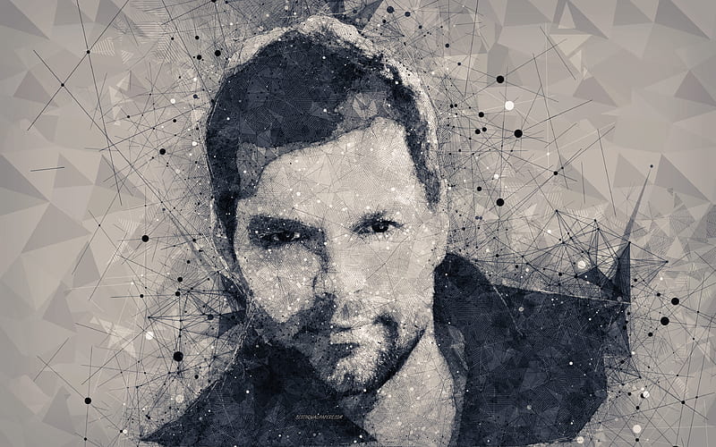 Ricky Martin creative portrait, Puerto Rican singer, person, geometric art, Enrique Martin Morales, HD wallpaper