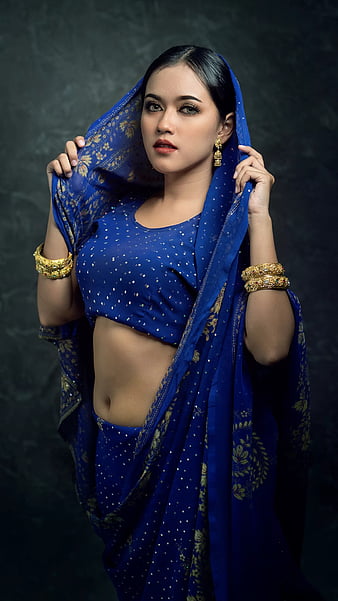 Indian beauty, bonito, blue dress, bollywood, girl, india, portrait, saree,  HD phone wallpaper | Peakpx