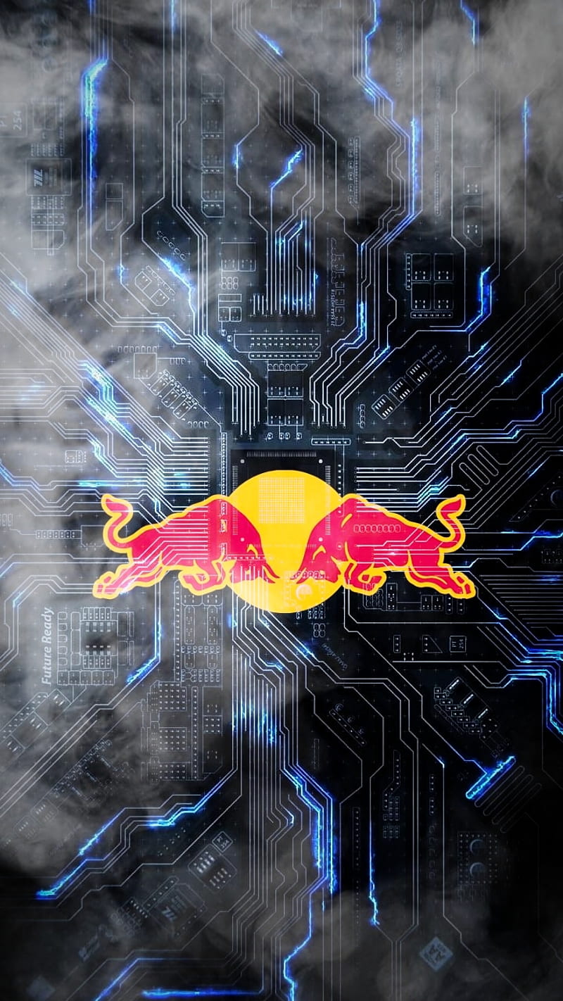 Red Bull Logo, electronics, red bull, processor, HD phone wallpaper